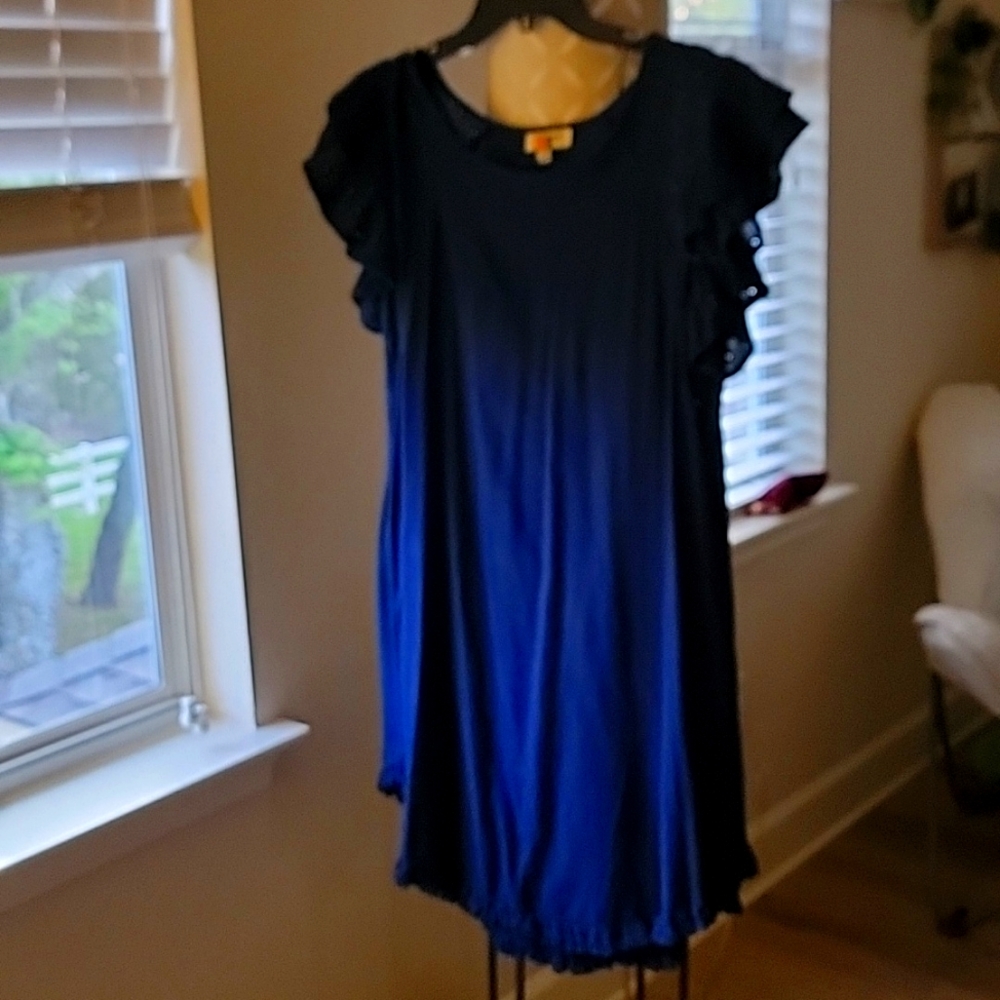 Umgee sheath cotton eyelet sleeve dress